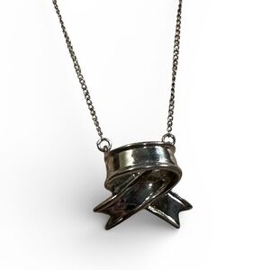 Tiffany & Co. Sterling Silver Ribbon Pendant Necklace